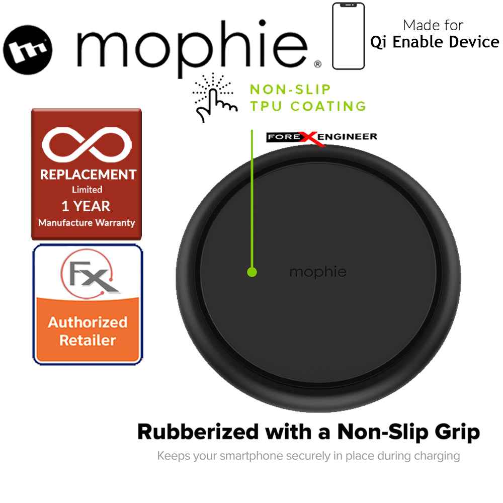 Mophie Charge Stream Pad Plus - up to 10W of power for fast-charging speeds - Black