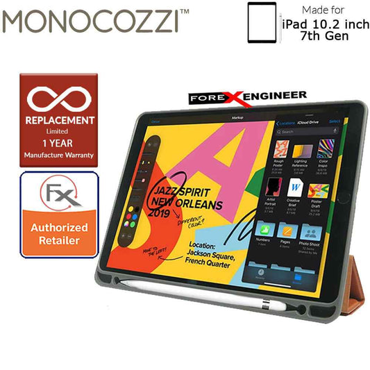 Monocozzi Lucid Plus Folio for iPad 10.2" ( 7th - 8th - 9th Gen ) ( 2019 - 2021 ) with Apple Pencil Slot - Tan Color ( Barcode: 4895199105782 )
