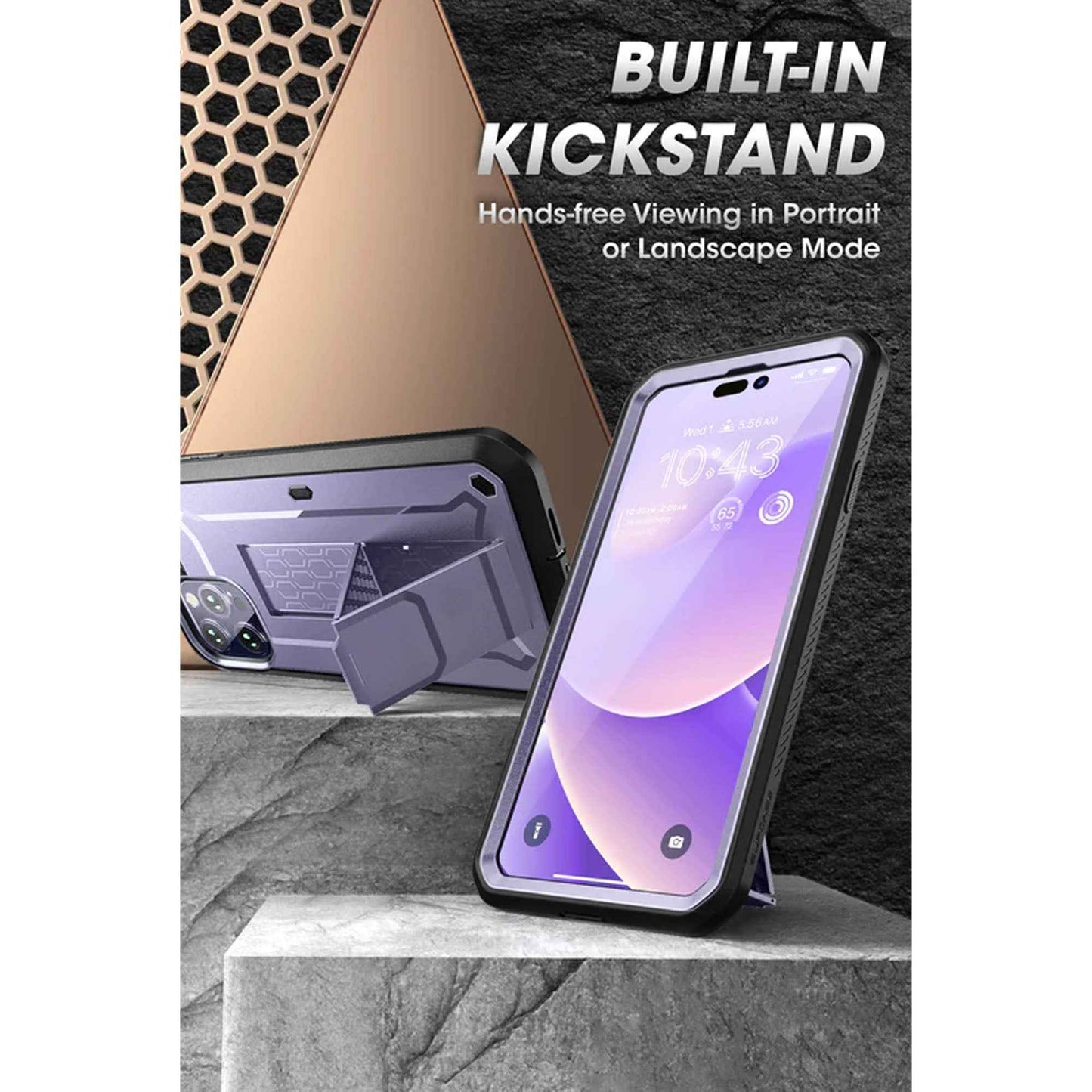 Supcase Unicorn Beetle UB PRO for iPhone 14 Plus - Rugged Case with Built-In Screen Protector - Deep Purple