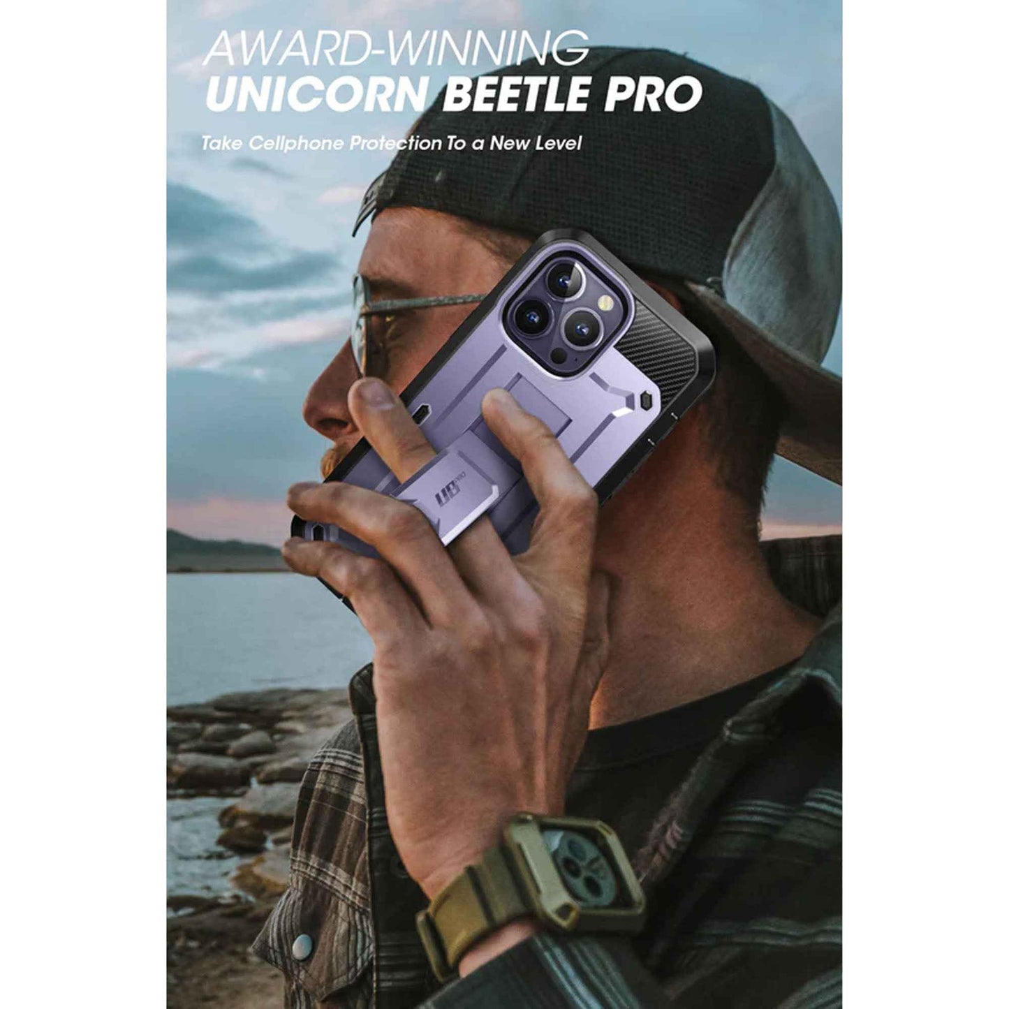 Supcase Unicorn Beetle UB PRO for iPhone 14 Plus - Rugged Case with Built-In Screen Protector - Deep Purple