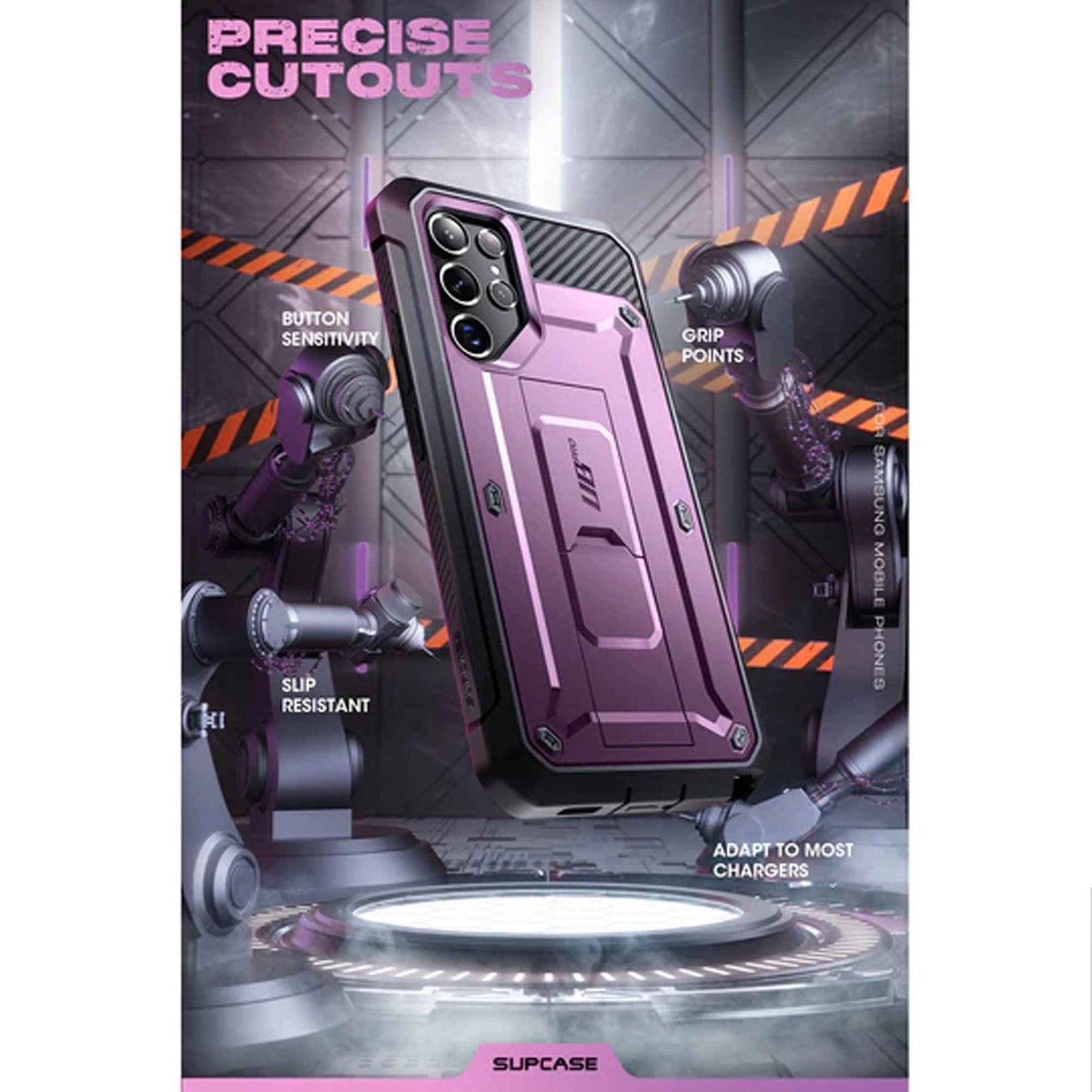 Supcase Unicorn Beetle Pro Rugged Case for Samsung Galaxy S22 Ultra - Metallic Purple