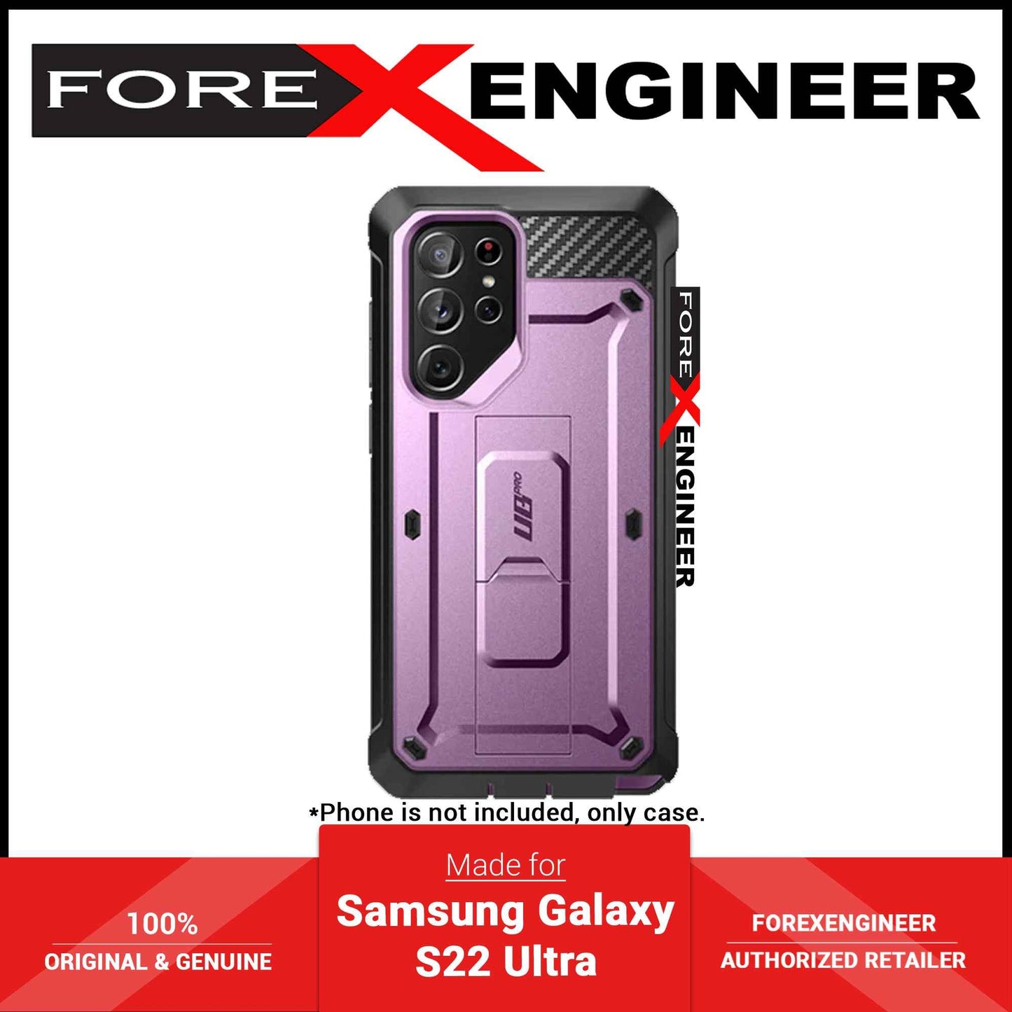 Supcase Unicorn Beetle Pro Rugged Case for Samsung Galaxy S22 Ultra - Metallic Purple