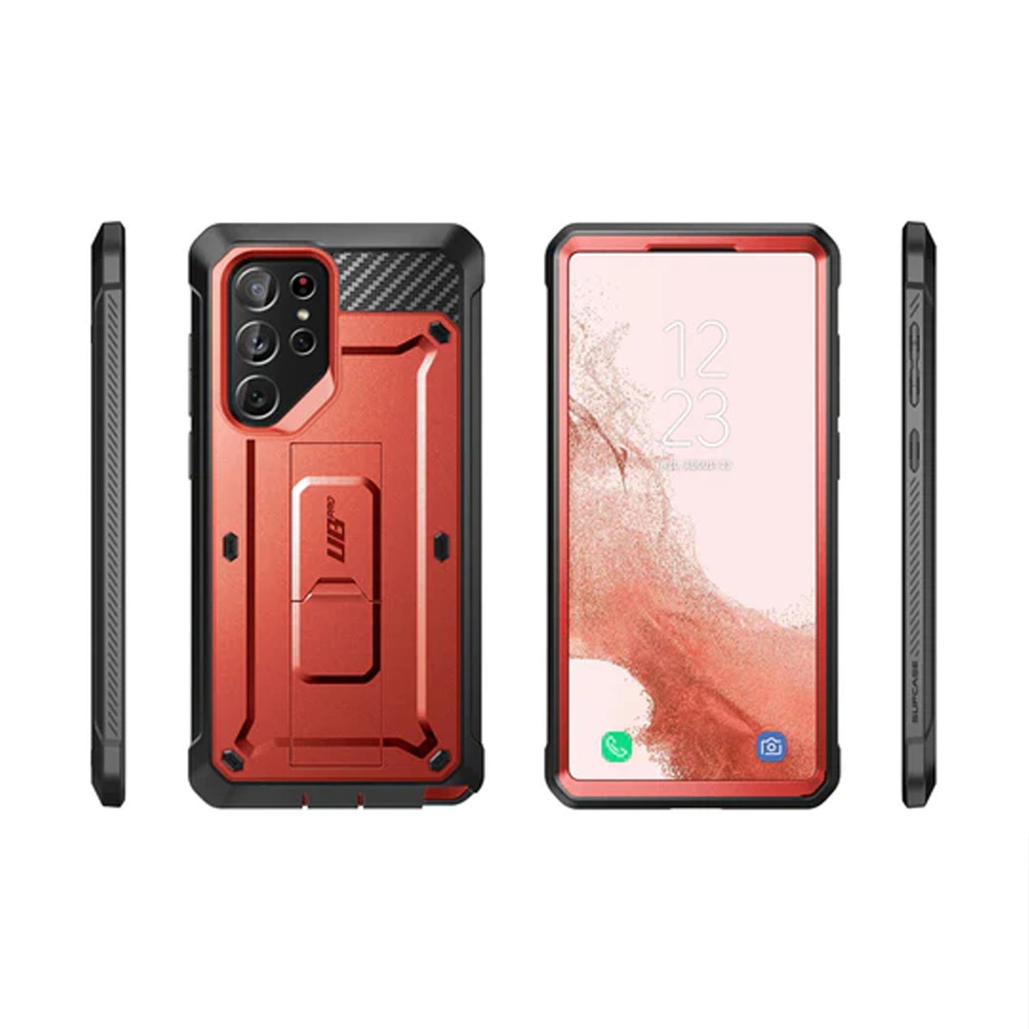 Supcase Unicorn Beetle Pro Rugged Case for Samsung Galaxy S22 Ultra - Metallic Red - Forexengineer -Malaysia- 843439116351