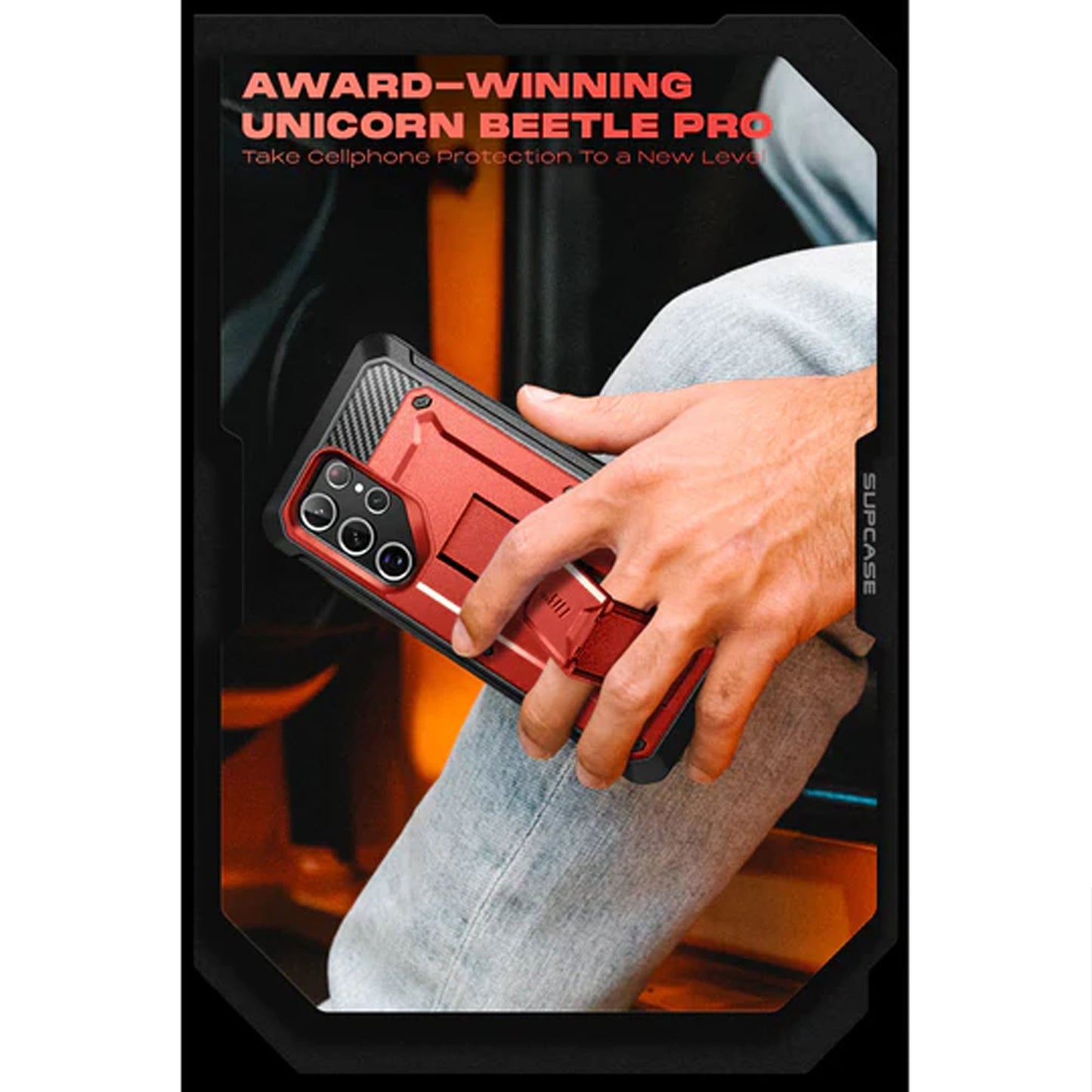 Supcase Unicorn Beetle Pro Rugged Case for Samsung Galaxy S22 Ultra - Metallic Red - Forexengineer -Malaysia- 843439116351
