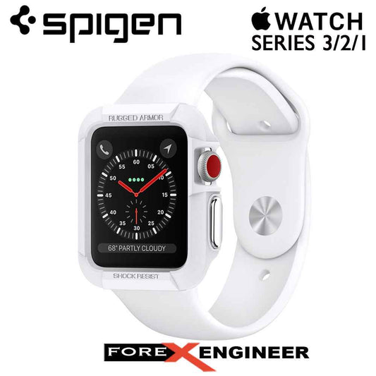 Spigen Rugged Armor for Apple Watch Series 3 - 2 - 1 (42mm) Protection Case - White - Forexengineer-malaysia