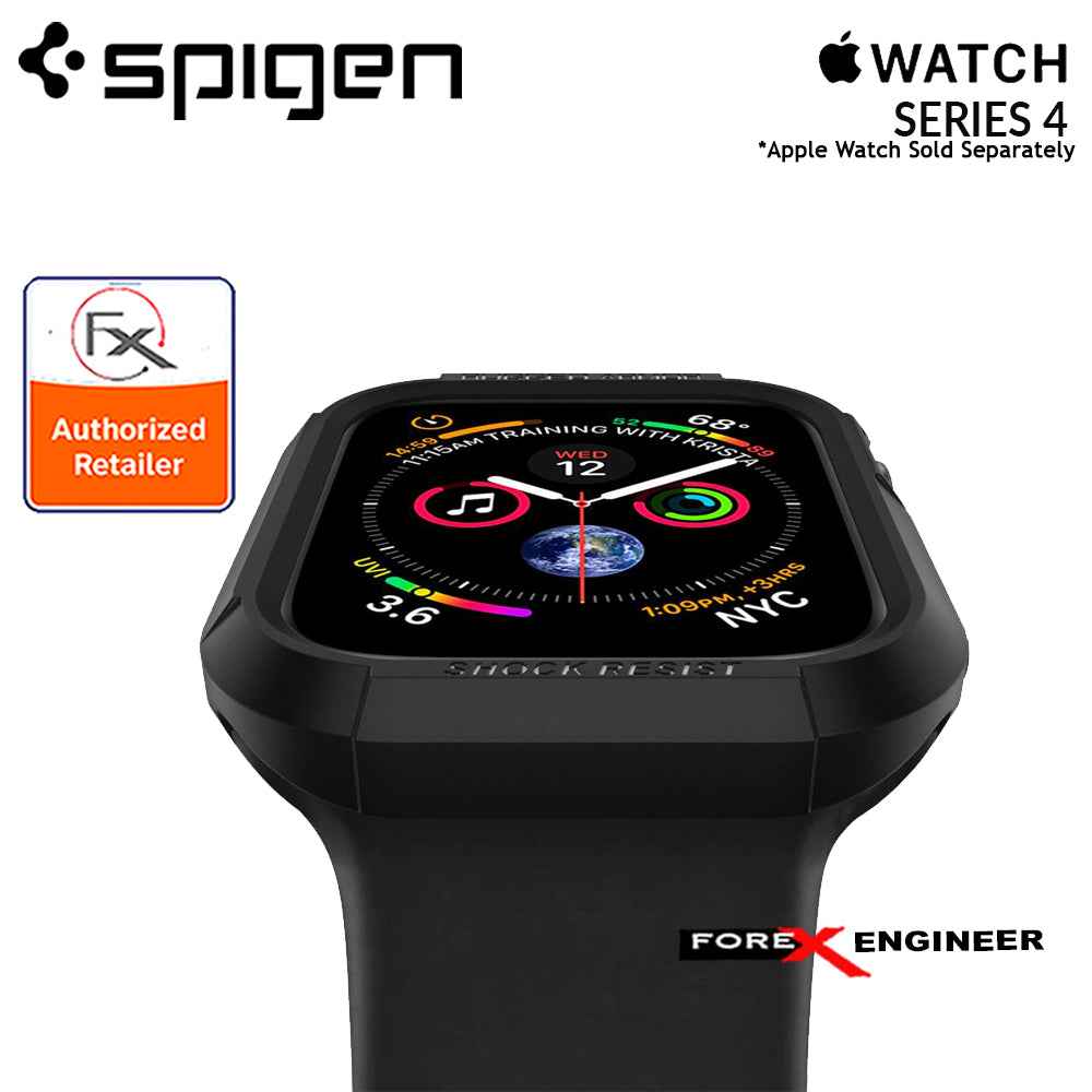 Spigen Rugged Armor for Apple Watch Series 4 ( 40mm ) Protection Case - Black - Forexengineer-malaysia