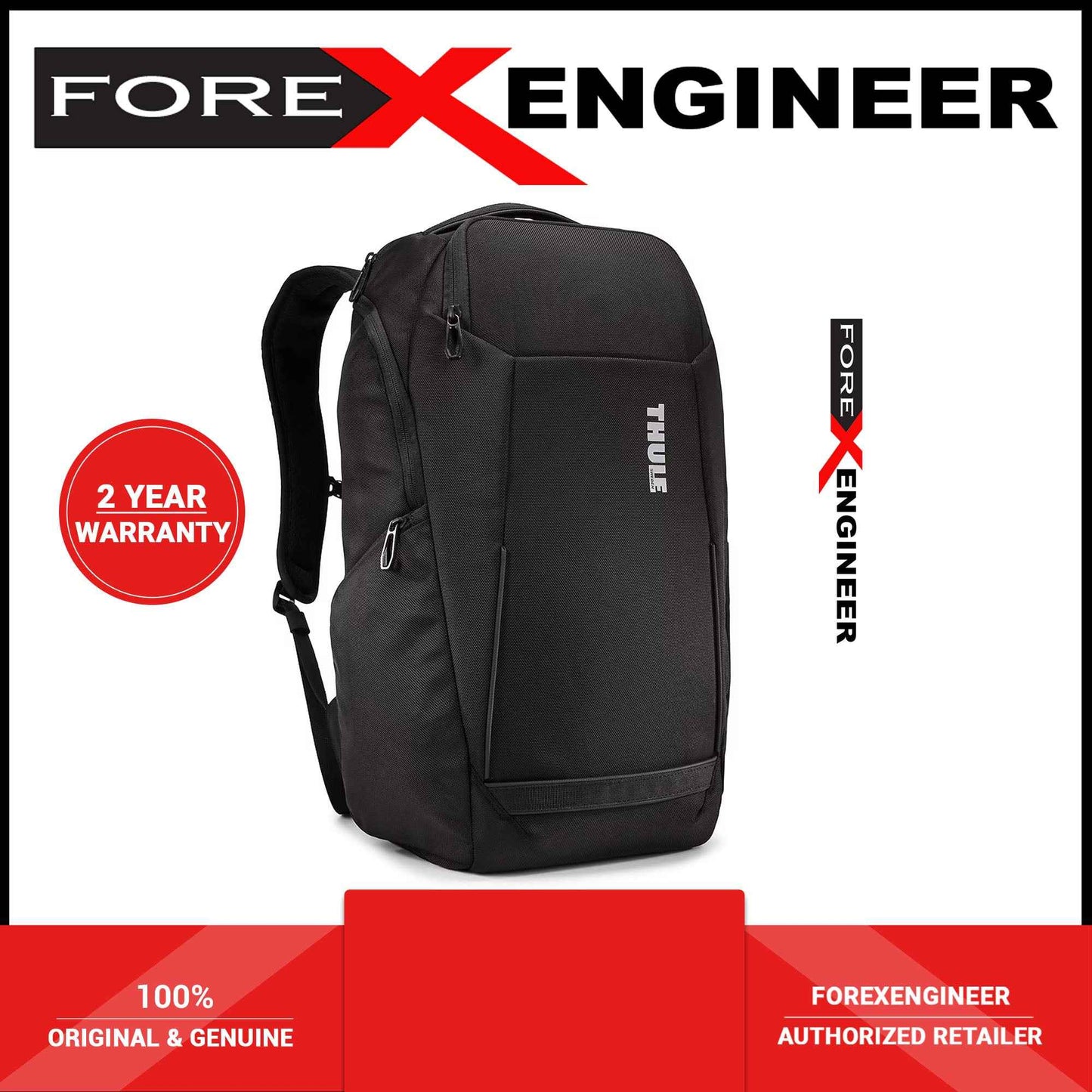 Thule Accent Backpack 28L - Fit up to 15.6" Laptop or 16" MacBook - Black