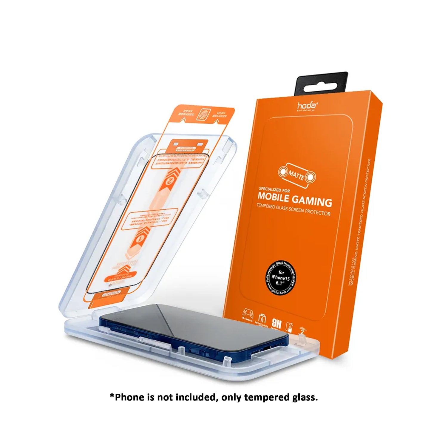 Hoda Gaming Anti-Glare Tempered Glass Screen Protector for iPhone 15 Series ( Dust Free Helper Included ) - Matte - Forexengineer -Malaysia- 4711441972332-4711441972325-4711441972318-4711441972301