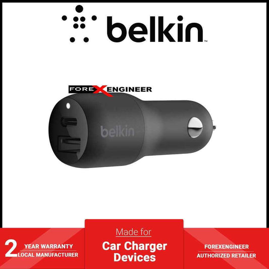 Belkin BOOST‚ÜëCHARGE‚Ñ¢ USB-C + USB-A Car Charger 32W - Black (Barcode: 745883816712 ).