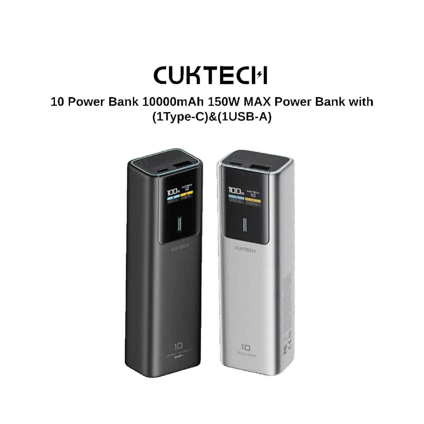 CUKTECH 10 Power Bank 10000mAh 150W - CCC Certified Ultra-Fast Charging for Laptops and Phones