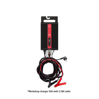 DEFA Workshop Charger 50A with 2.5M Cable for Lead-acid / Lithium Batteries Petrol and Diesel