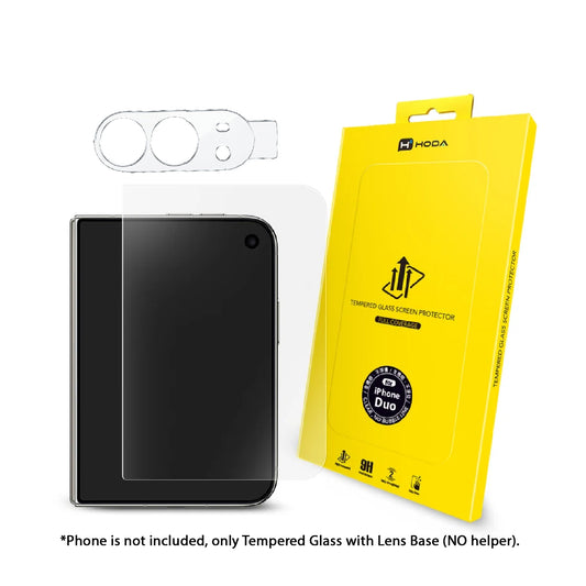 Hoda 2.5D Clear ( Case-Friendly ) Tempered Glass Screen Protector with Lens Base for iPhone Duo ( Front Screen Only )