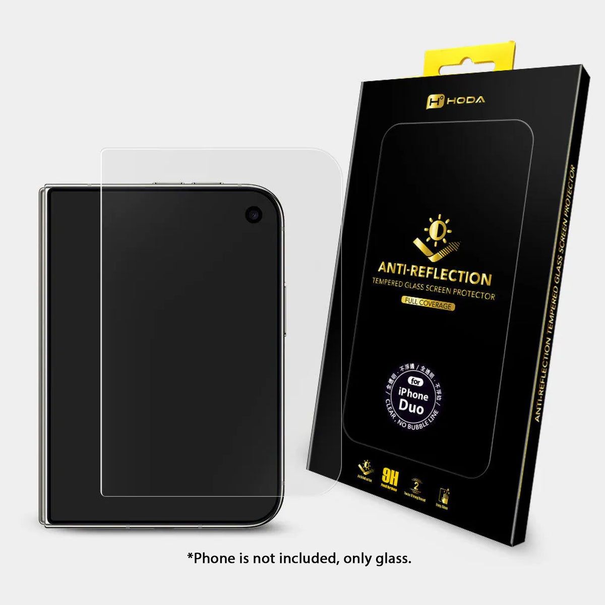 Hoda 2.5D Anti-Reflection Tempered Glass Screen Protector for iPhone Duo ( Front Screen ) Case Friendly