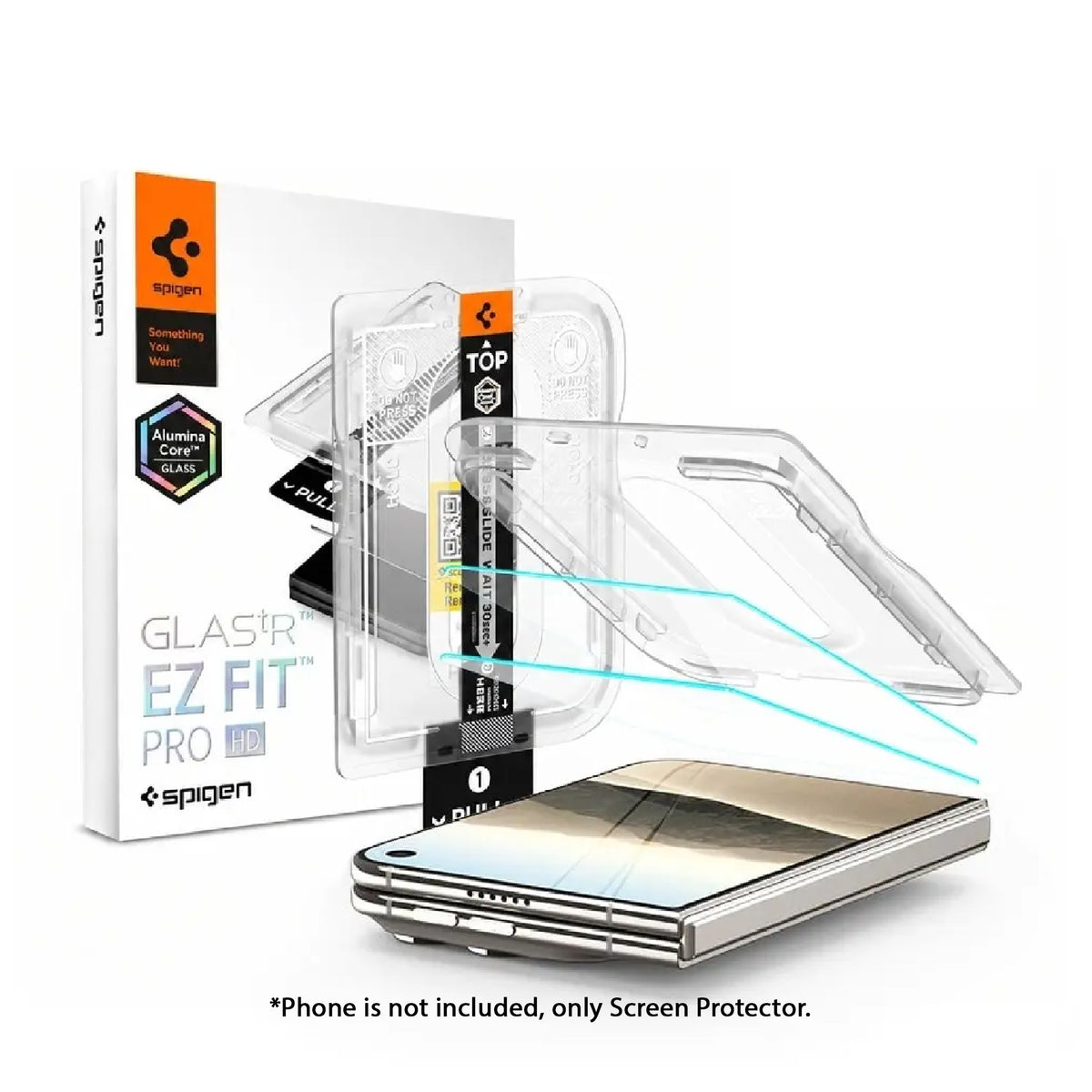 [2 Pack] Spigen Glas.tR EZ Fit Pro HD for iPhone Duo ( Front Screen Only ) with Auto-alignment Installation Kit