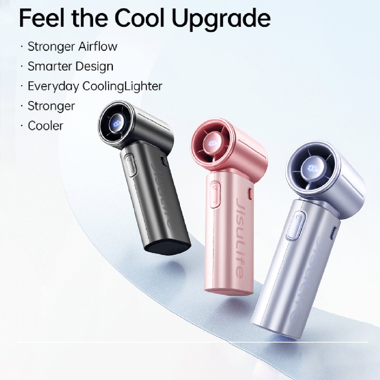 JisuLife Life9s 5000mAh Handheld Fan 22H Long Battery 10 m/s Airflow Slim Fan