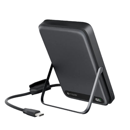 MAZER MagLink19 10,000mAh Magnetic Wireless Powerbank with Built-in USB-C Cable and Kickstand CCC Certified