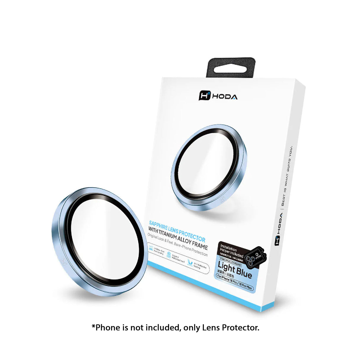 Hoda Sapphire Lens Protector for iPhone 18 Pro Max / 18 Pro with Helper