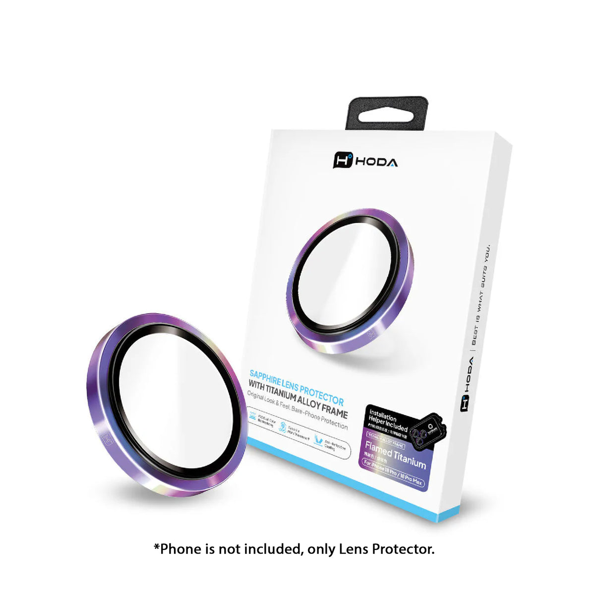 Hoda Sapphire Lens Protector for iPhone 18 Pro Max / 18 Pro with Helper