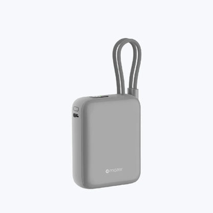 MAZER PowerCharge Nano Duo 10,000mAh PD35W Power Bank with Built-in Dual USB-C Cables CCC Certified