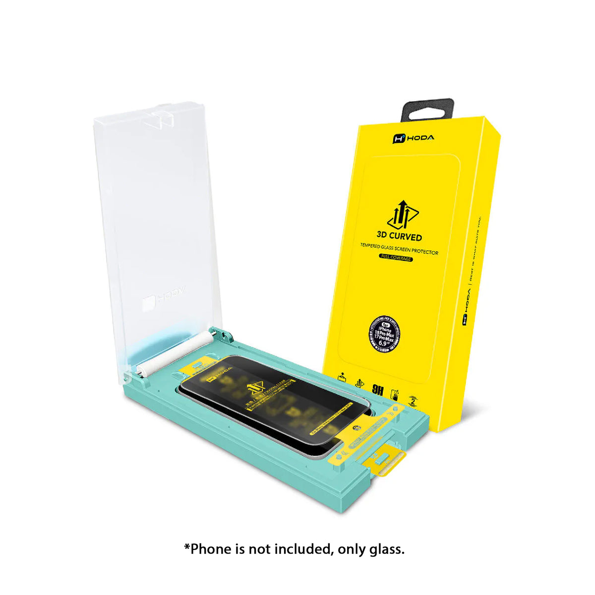 Hoda 3D Full Glue Clear Glass Screen Protector for iPhone 17 Pro Max / 17 Pro with Dust-Free Helper