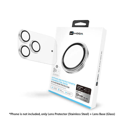 Hoda Sapphire Lens Protector ( Stainless Steel ) + Lens Base ( Glass ) for iPhone 17 Pro Max / 17 Pro