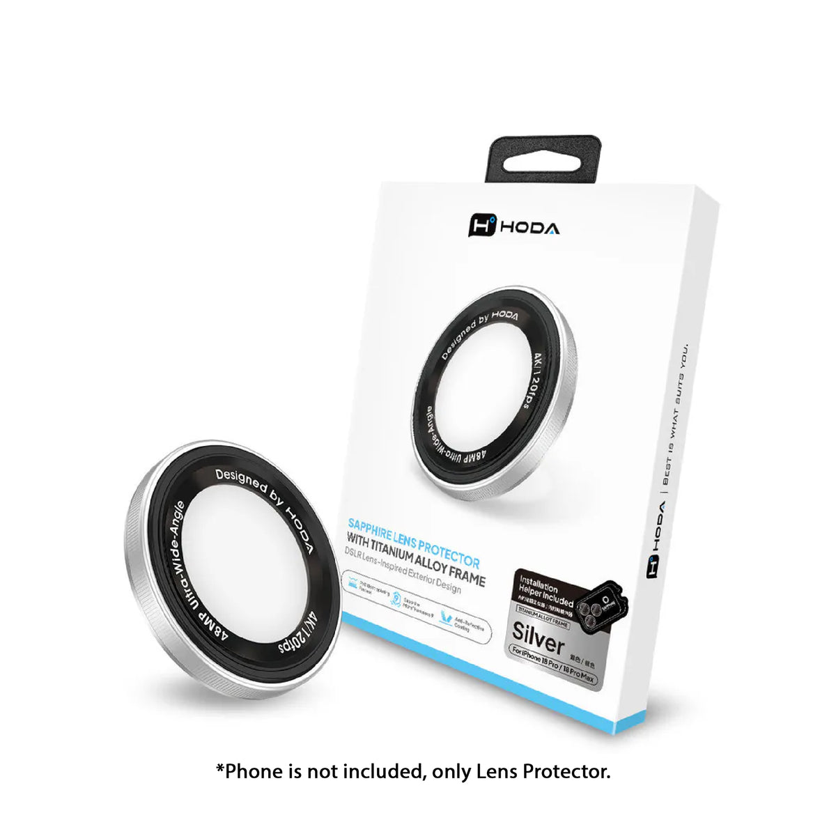 Hoda Sapphire Lens Protector ( Monocular Like Design ) for iPhone 18 Pro Max / 18 Pro with Helper