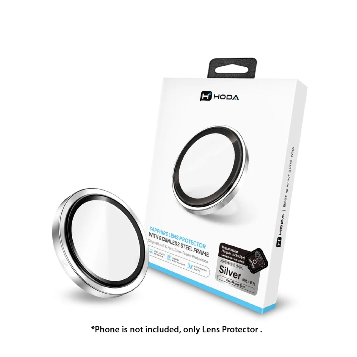 Hoda Sapphire Stainless Steel Lens Protector for iPhone Duo ( 2 pieces / set )