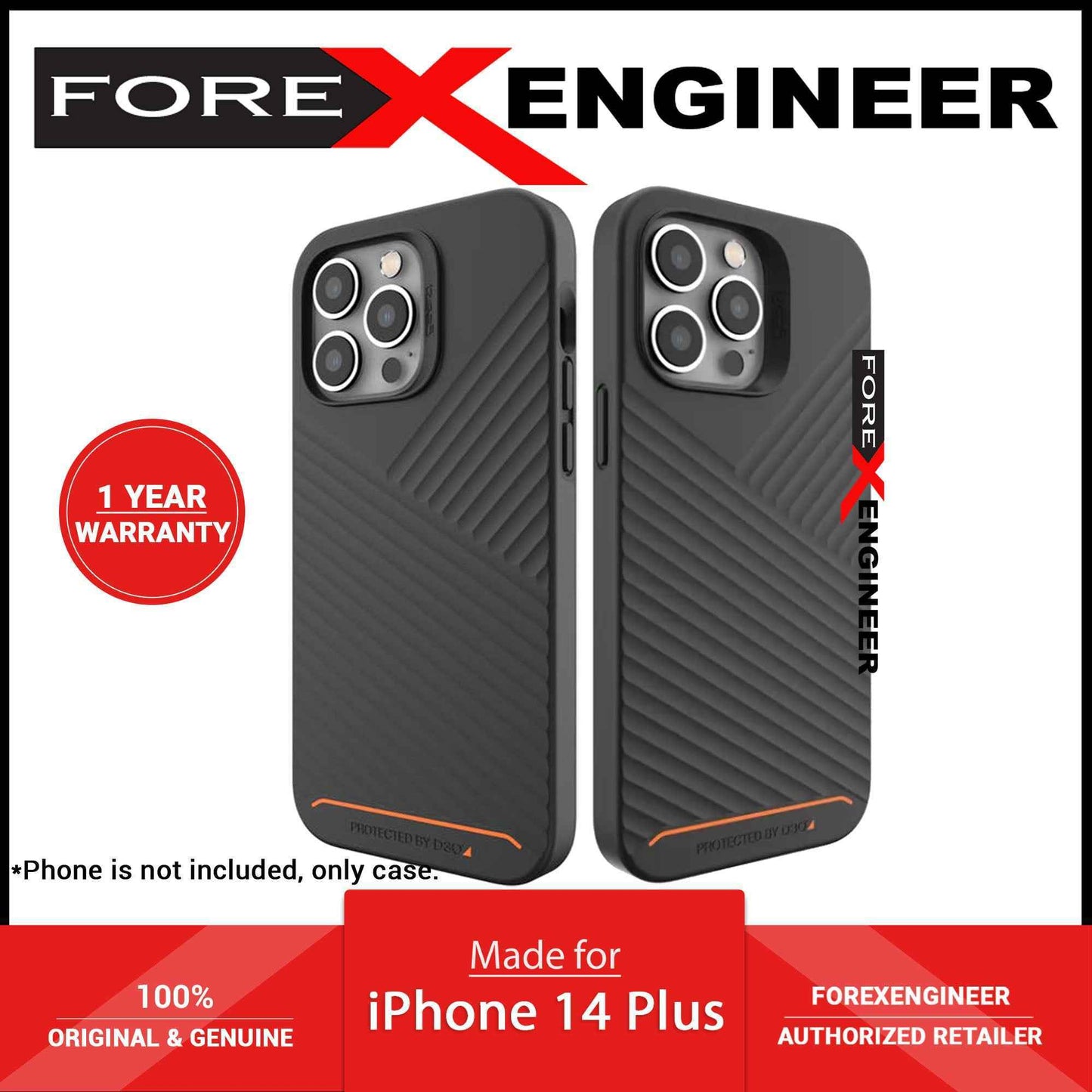Gear4 D3O¬Æ Denali Snap for iPhone 14 Plus - Black (Barcode: 840056165588 ).