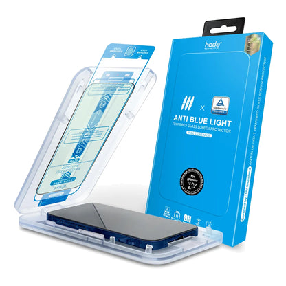 Hoda TÜV RPF20 Certified Blue Light Filter for iPhone 15 Series - Full Coverage Tempered Glass Screen Protector with Dust Free Helper - Forexengineer -Malaysia- 4711441973339-4711441973902