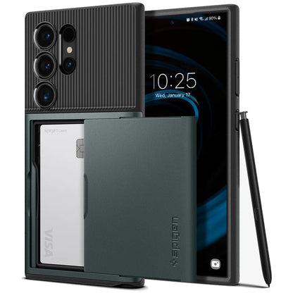 Spigen Slim Armor CS for Samsung Galaxy S24 Ultra - Built-in wallet and S Pen Compatible - Forexengineer -Malaysia- 8809971221924-8809971221917