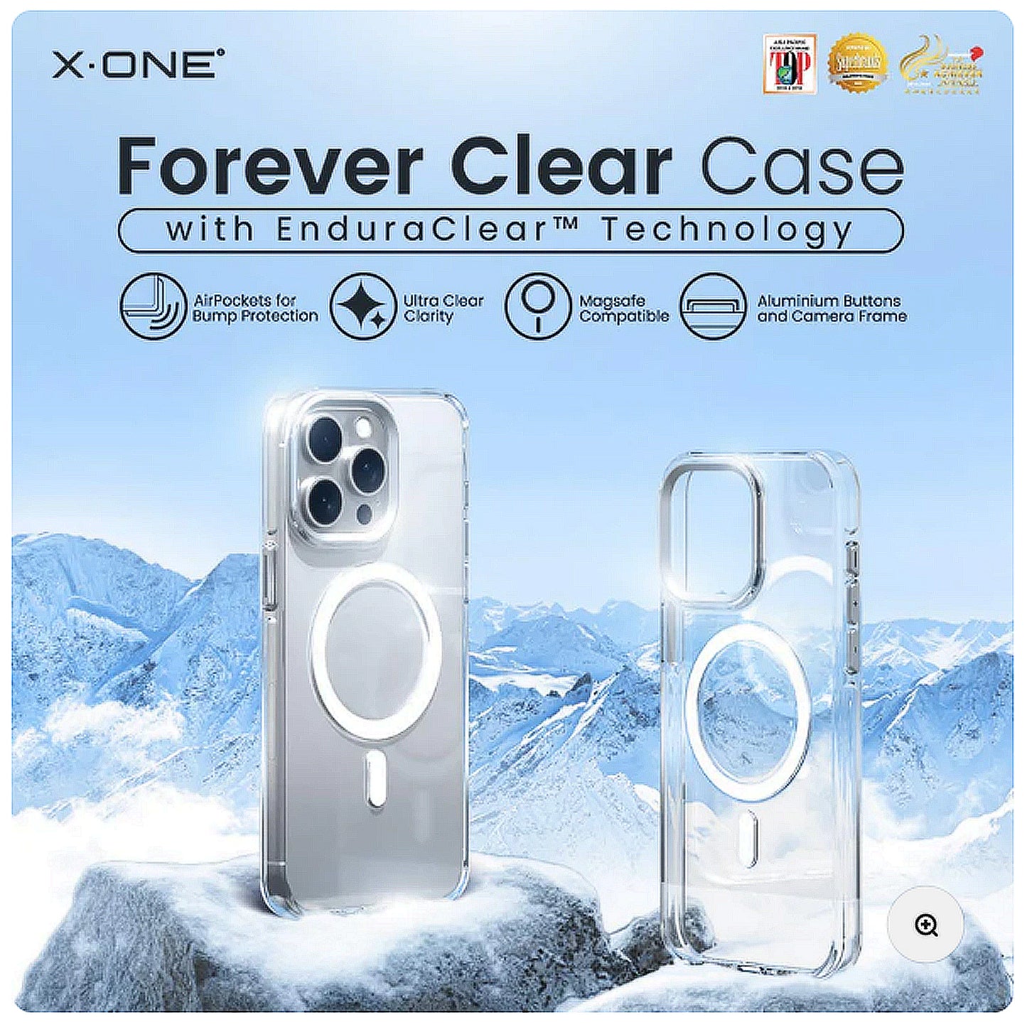 X.One Forever Clear ( Anti-Yellowing ) Phone Case for iPhone 15 and 14 Series - Magsafe Compatible