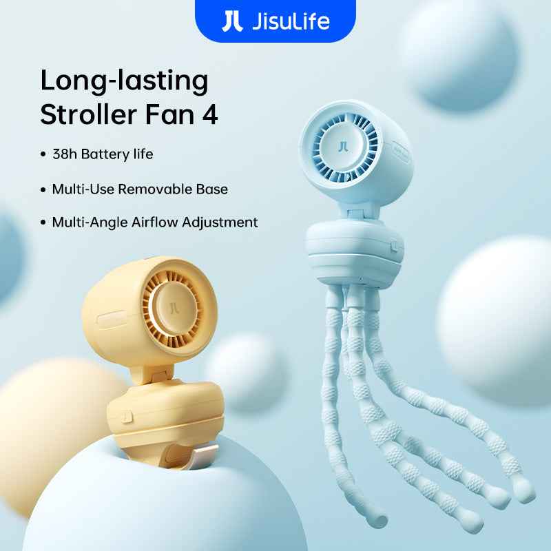 JisuLife Stroller Fan Life 4 ( 5000mAh ) Octopus / Clip Fan 38H Long Battery with Night Light