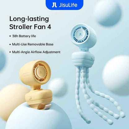 JisuLife Stroller Fan Life 4 ( 5000mAh ) Octopus / Clip Fan 38H Long Battery with Night Light