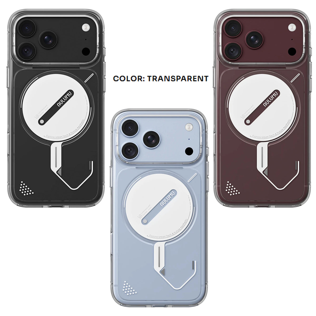 AULUMU A18 Ghost Lumen Transparent Case for iPhone 18 Pro Max / 18 Pro / 17 Pro Max / 17 Pro