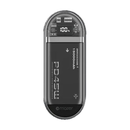 Mazer PowerCharge Link 1545 - Built-in Lightning & USB-C Cables 15000mAh Power Bank - Black - Forexengineer -Malaysia