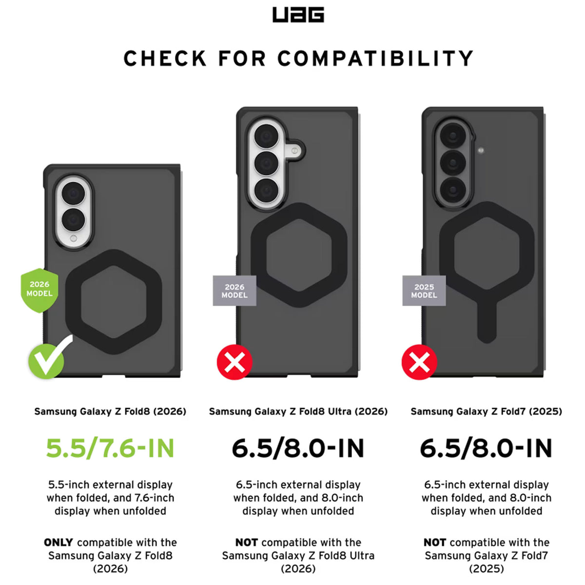 UAG Mouve XTE Magnetic Case for Samsung Galaxy Z Fold 8 with Build-in Kickstand