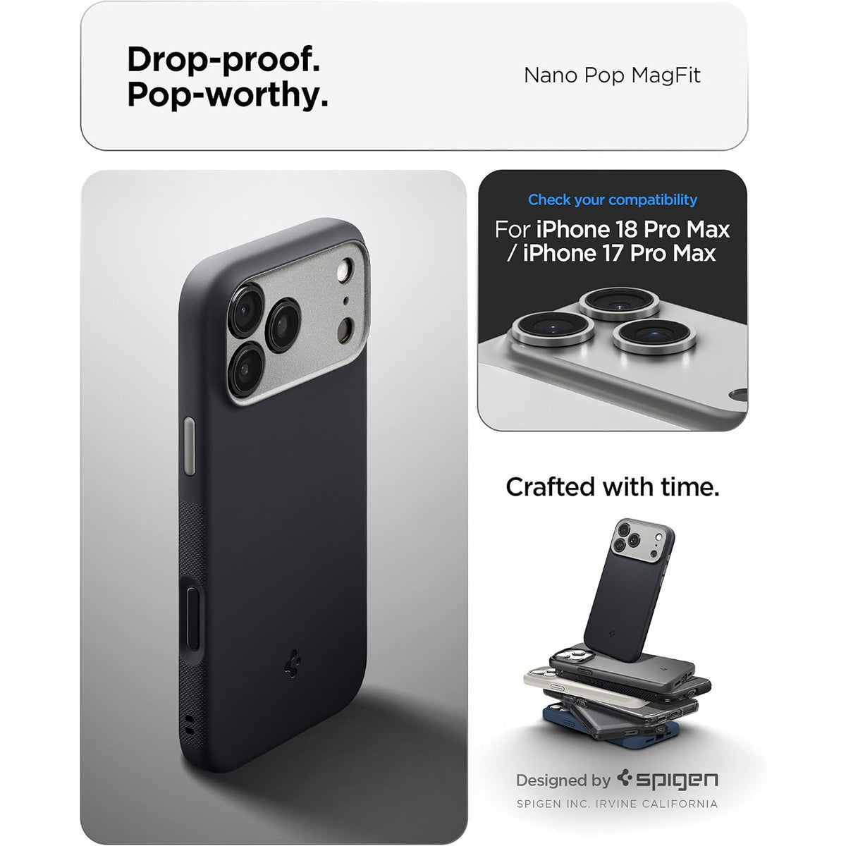 Spigen Nano Pop MagFit Silicone Magnetic Case for iPhone 18 Pro Max / 18 Pro / 17 Pro Max / 17 Pro with Camera Control Buttons
