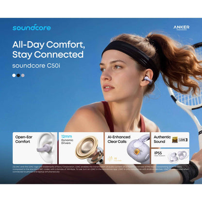 SOUNDCORE C50i By Anker Comfortable Clip on Earbuds with Powerful Bass
