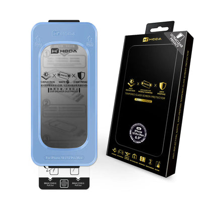Hoda Matte Anti-Peeper ( Privacy ) with Anti-Reflection Full Coverage Tempered Glass Screen Protector For iPhone 18 Pro Max / 18 Pro with Dust-Free Helper Lite