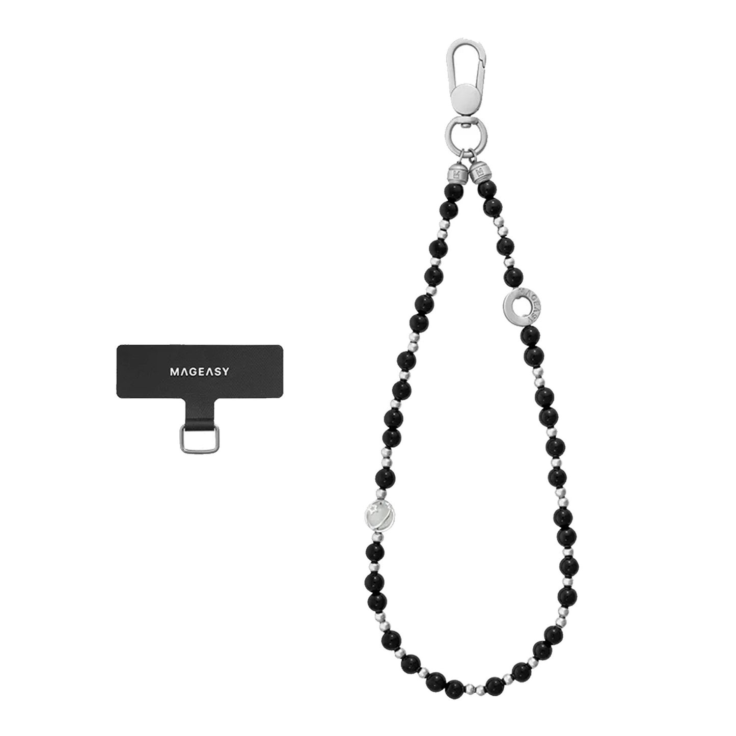 MAGEASY Beaded Wrist Strap + Strap Card - 360° Rotating Metal Buckle