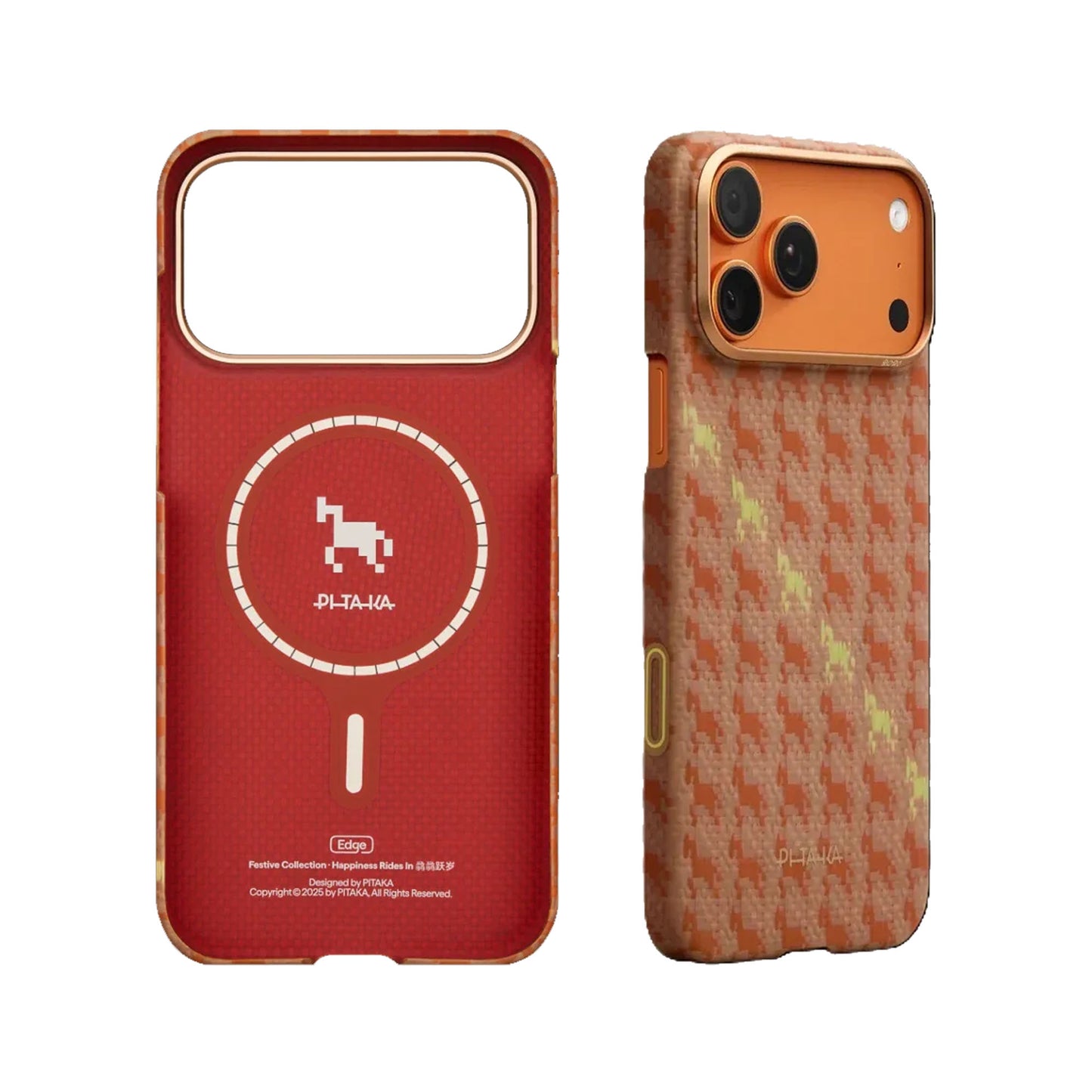PITAKA Happiness Rides In Edge Case (PitaTap™) for iPhone 17 Pro Max / 17 Pro