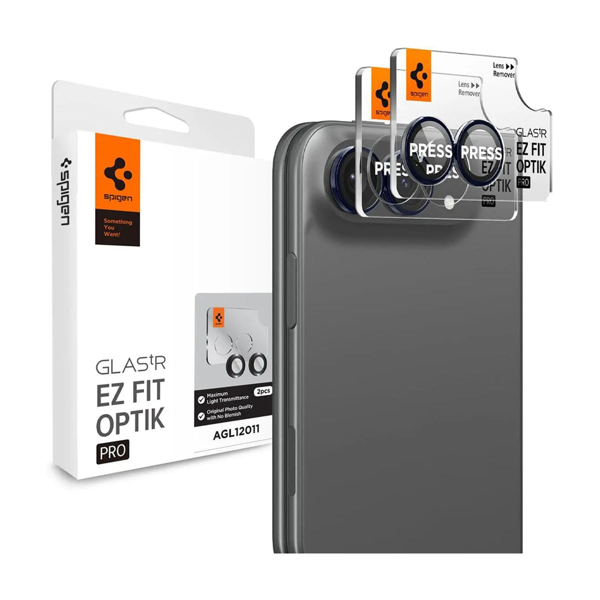 [2 Pack] Spigen Glas.tR EZ Fit Optik Pro Lens Protector for iPhone Duo with Auto-alignment Installation Kit