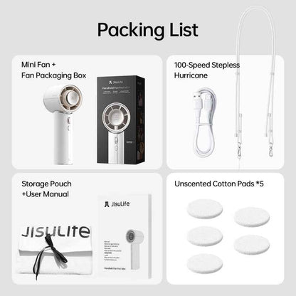 JisuLife PRO1 MINI Handheld Fan 4250mAh 30H Runtime with Magnetic Aroma Pad