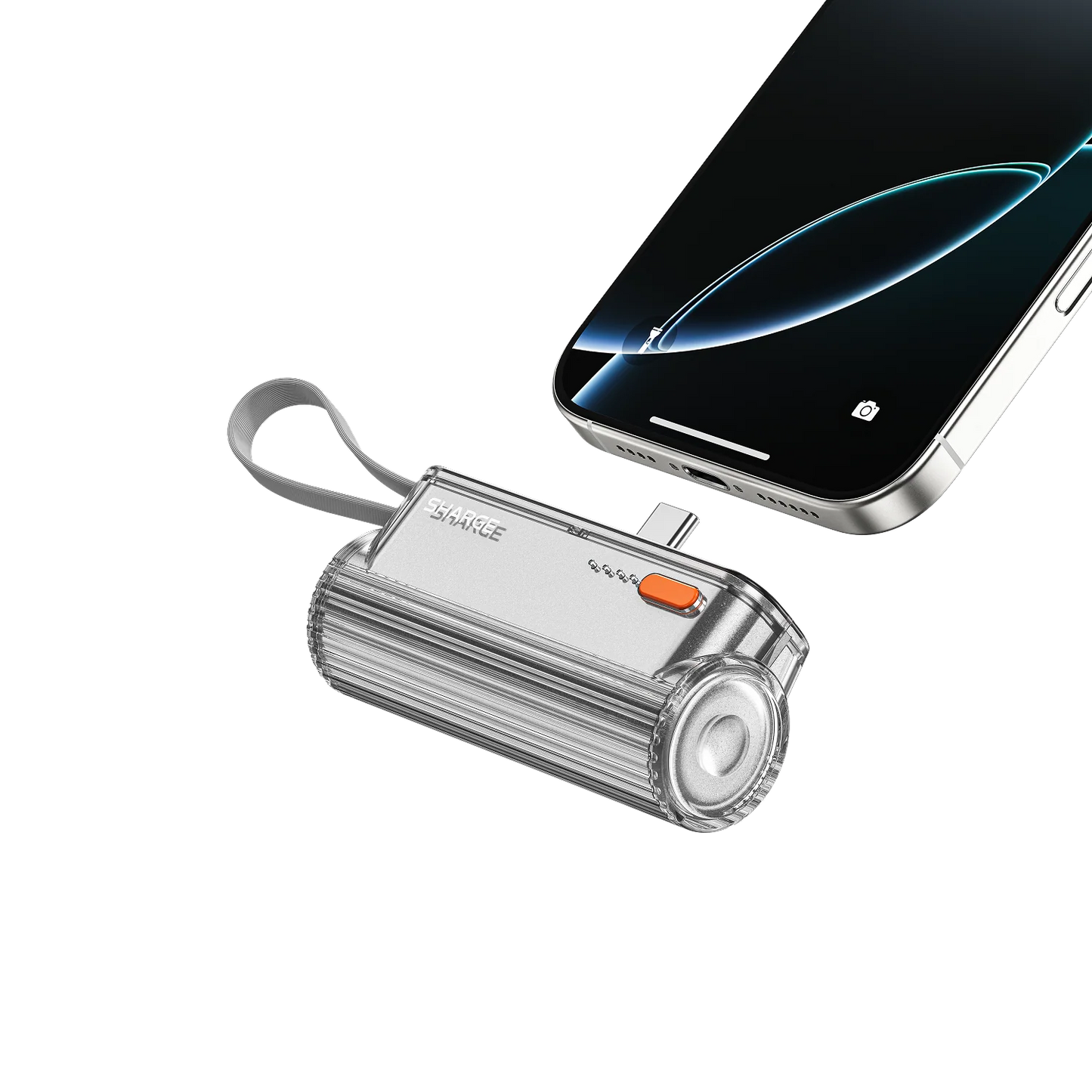 Sharge Flow Mini 2 - Swappable USB-C & Lightning Connector with Built-in USB-C Cable