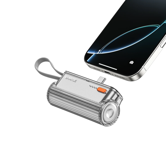 Sharge Flow Mini 2 - Swappable USB-C & Lightning Connector with Built-in USB-C Cable