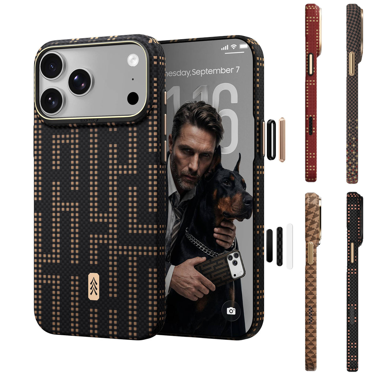 RAPTIC Aramid Skin Magnetic Case for iPhone 18 Pro Max / 18 Pro / 17 Pro Max / 17 Pro with Camera Control Buttons