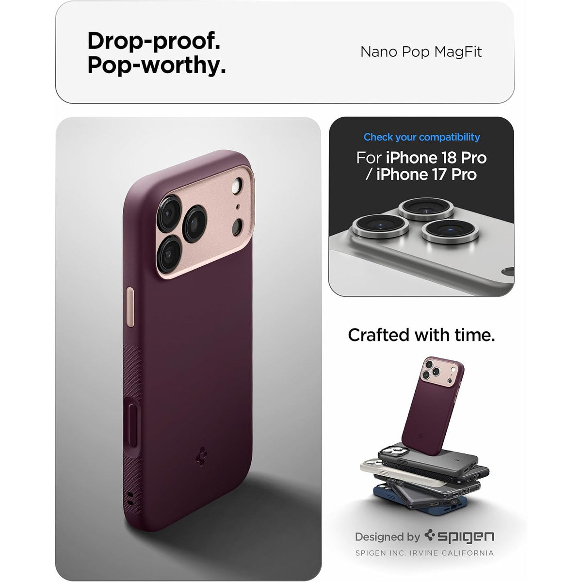 Spigen Nano Pop MagFit Silicone Magnetic Case for iPhone 18 Pro Max / 18 Pro / 17 Pro Max / 17 Pro with Camera Control Buttons
