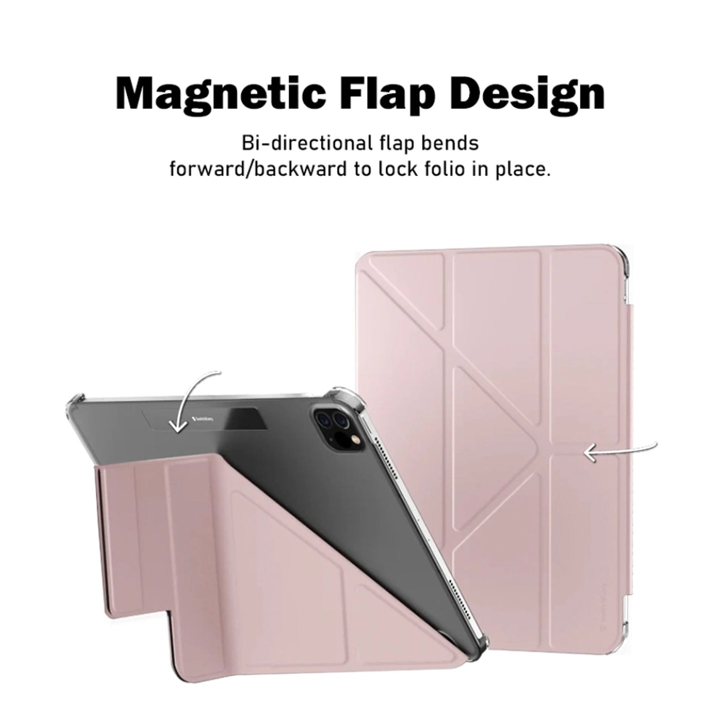SwitchEasy Origami Nude Flexi-Folding Folio Clear Case for iPad Air 13" M4/M3/M2 (2026/2025/2024) / iPad Pro 12.9" (2022-2018)
