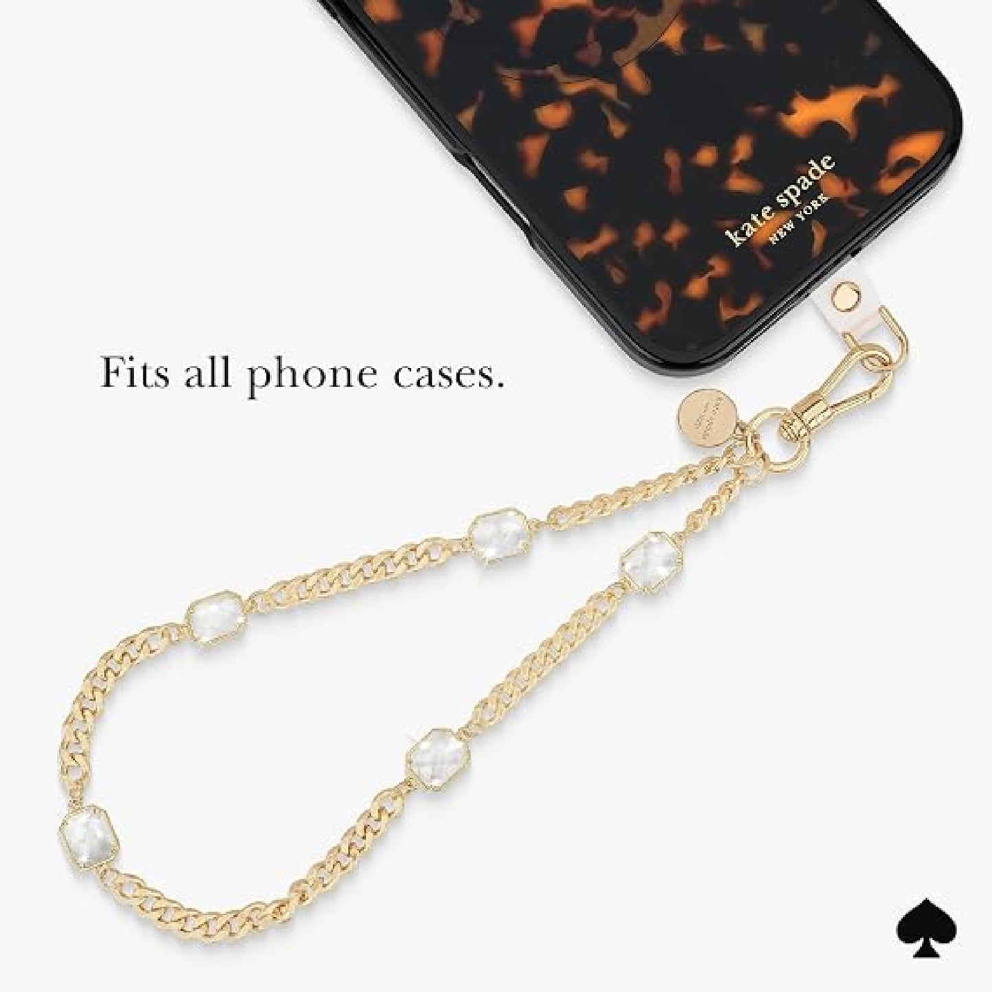 Kate Spade Phone Charm with Anchor Card Universal Wrist Strap - Set in Stone