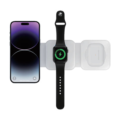MAZER Mag Trifold 25W 3-in-1 Foldable Wireless Charger - MagSafe Compatible - Forexengineer -Malaysia